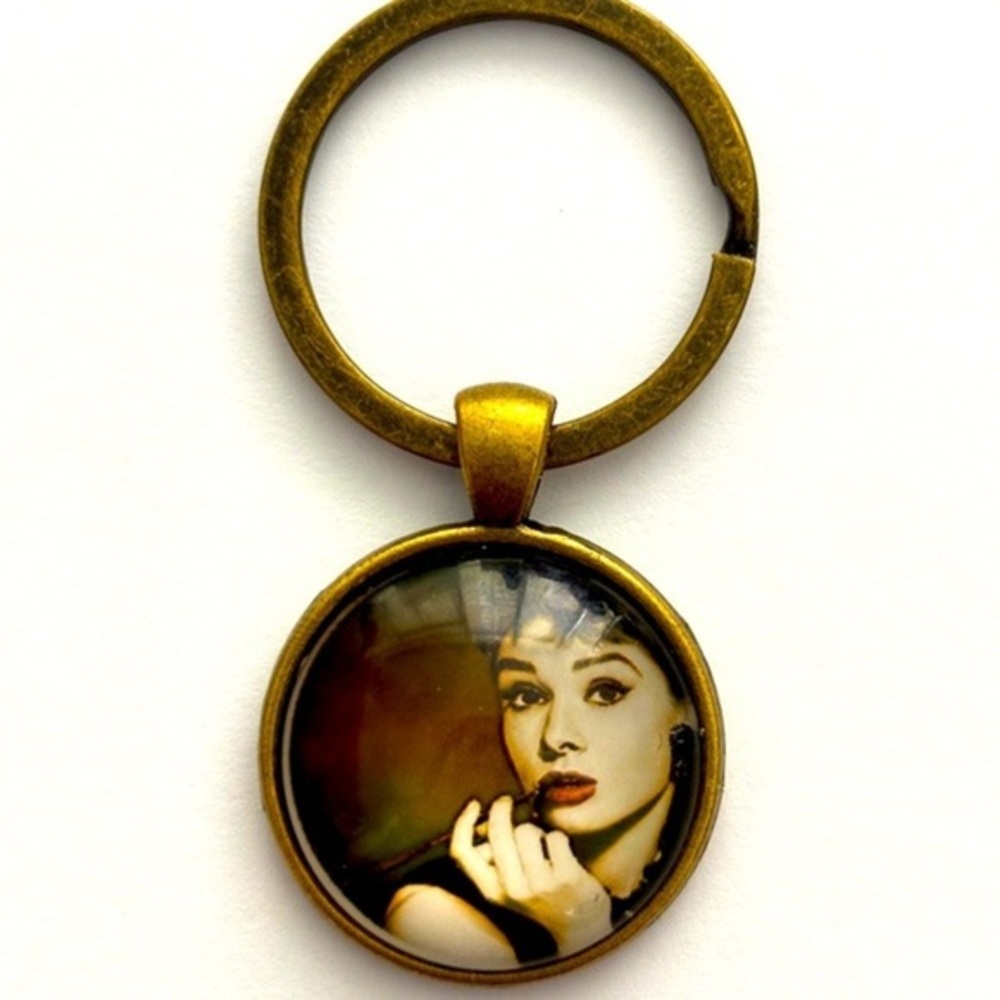 Audrey Hepburn Keychain, Handmade, NWT